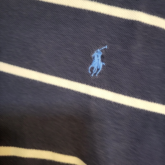 Polo Ralph Lauren Polo Shirt Mens L Blue Striped Short Sleeves Collared - Picture 3 of 6